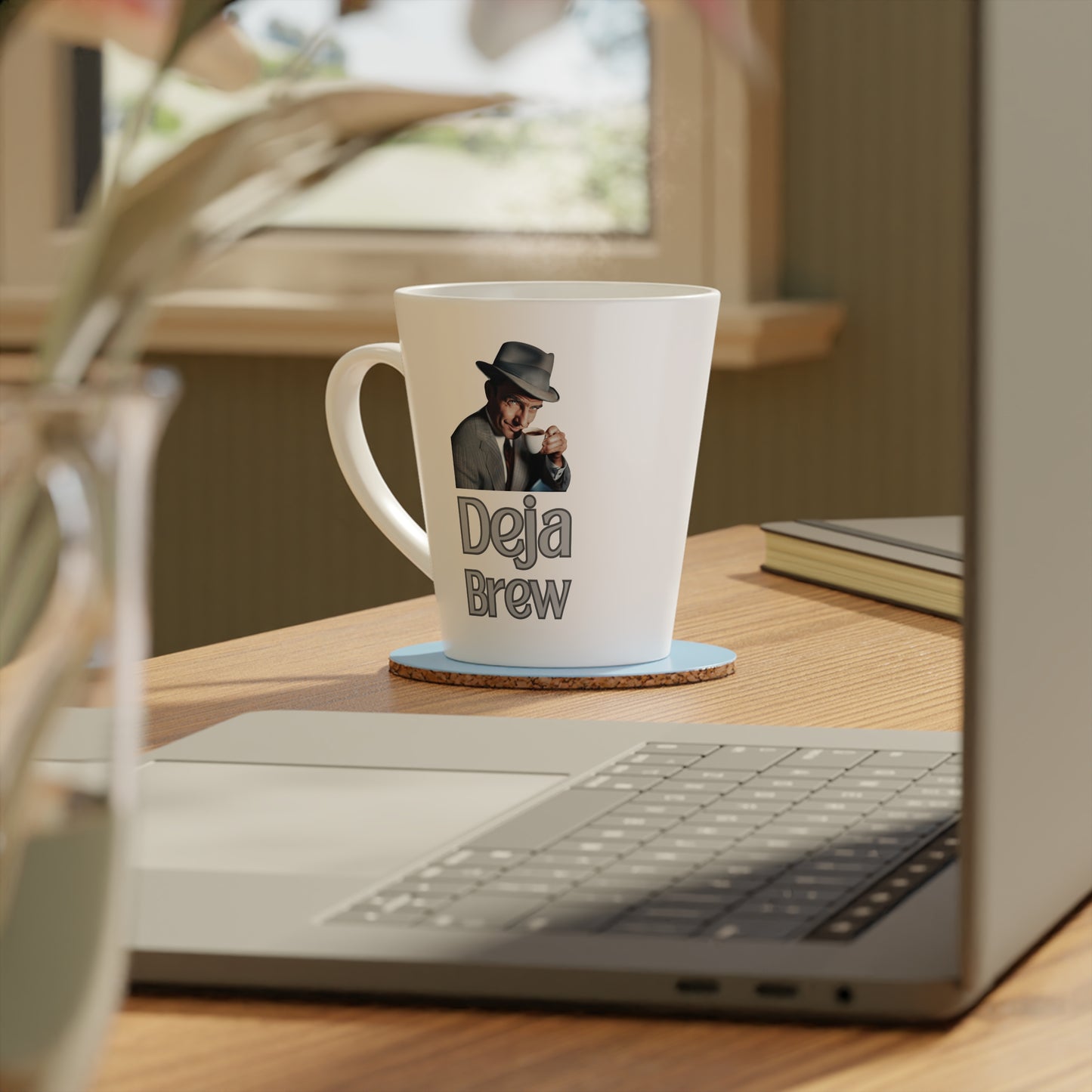 Latte Mug - Deja Brew Retro Coffee Male, 12oz