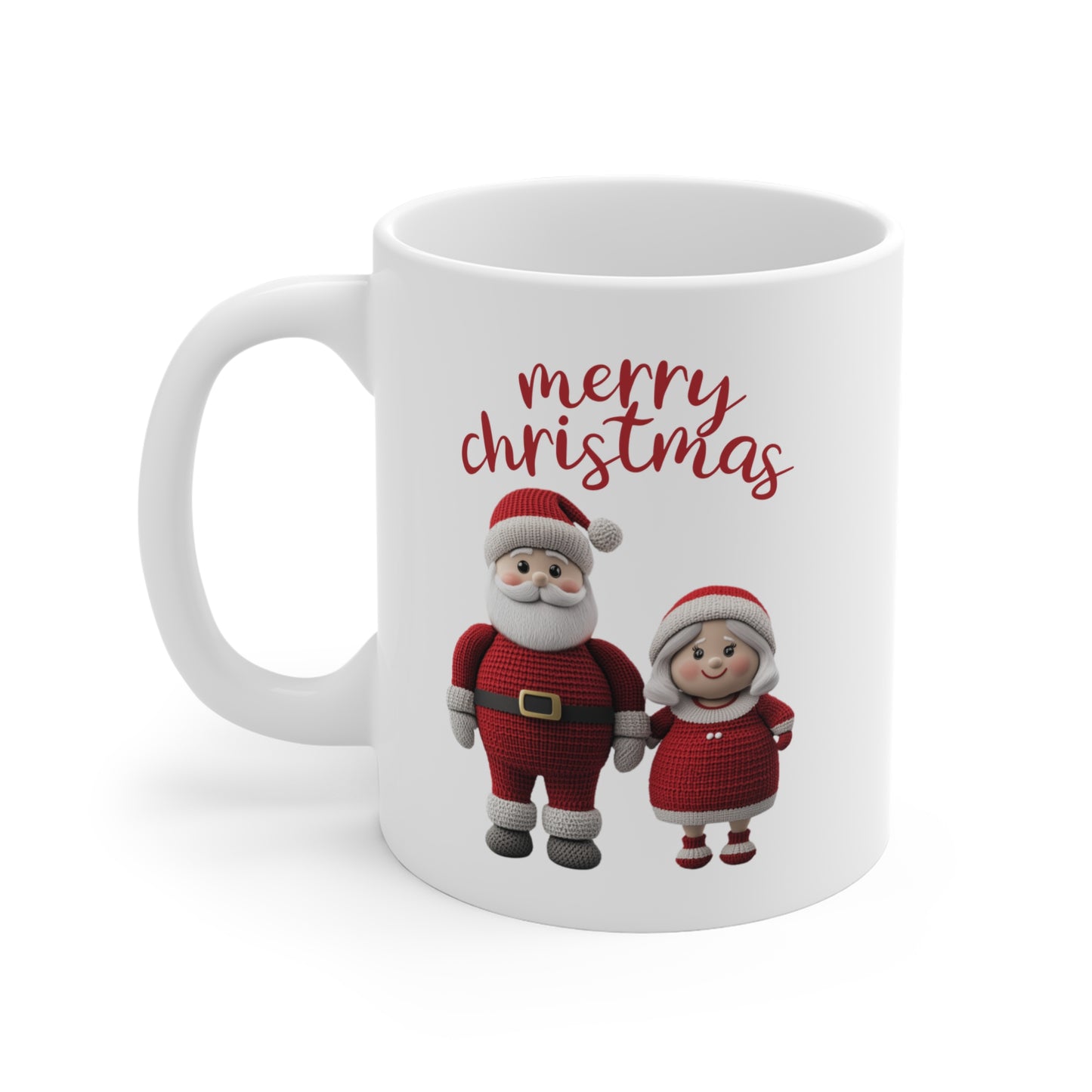 Christmas Knitted Santa and Mrs Claus Inspired Mug (Design A)