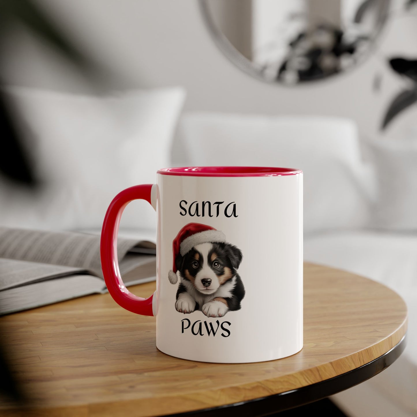 Christmas Santa Paws Mugs - Collie