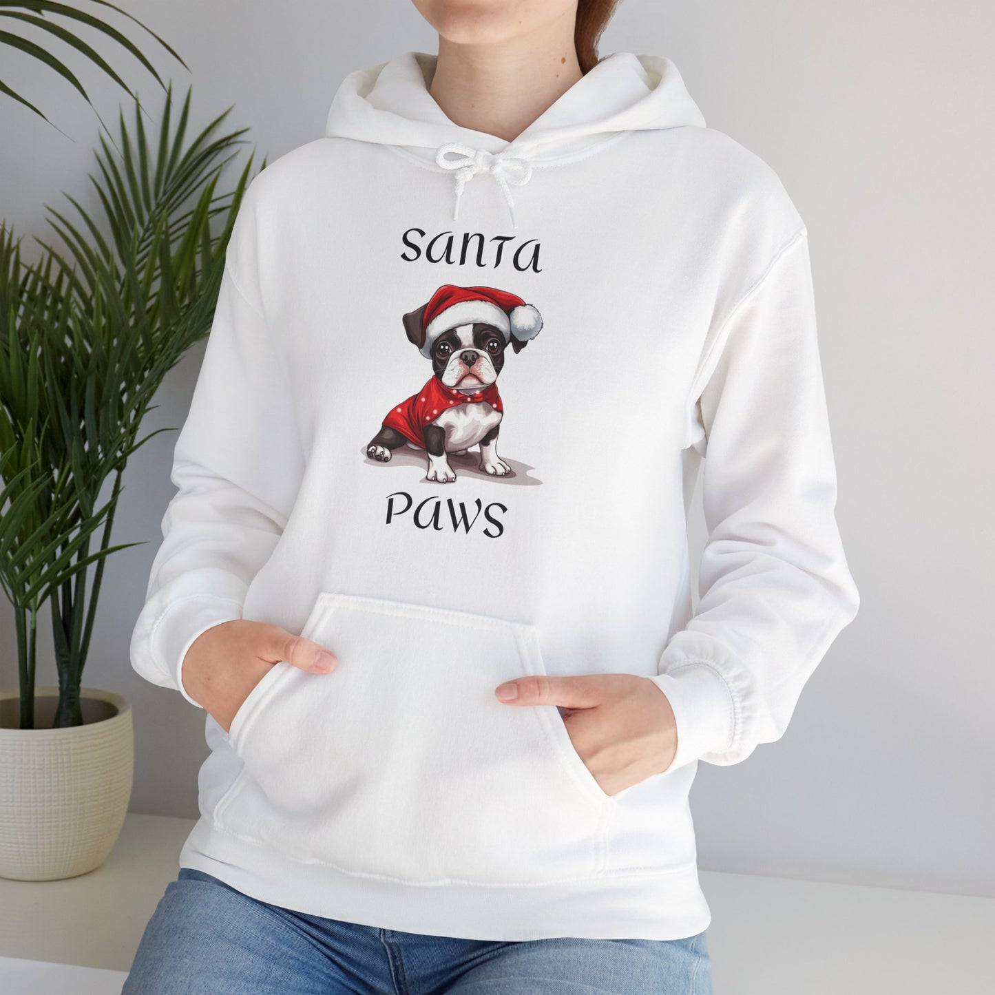 Santa Paws - Boston Terrier - Christmas Hoodie