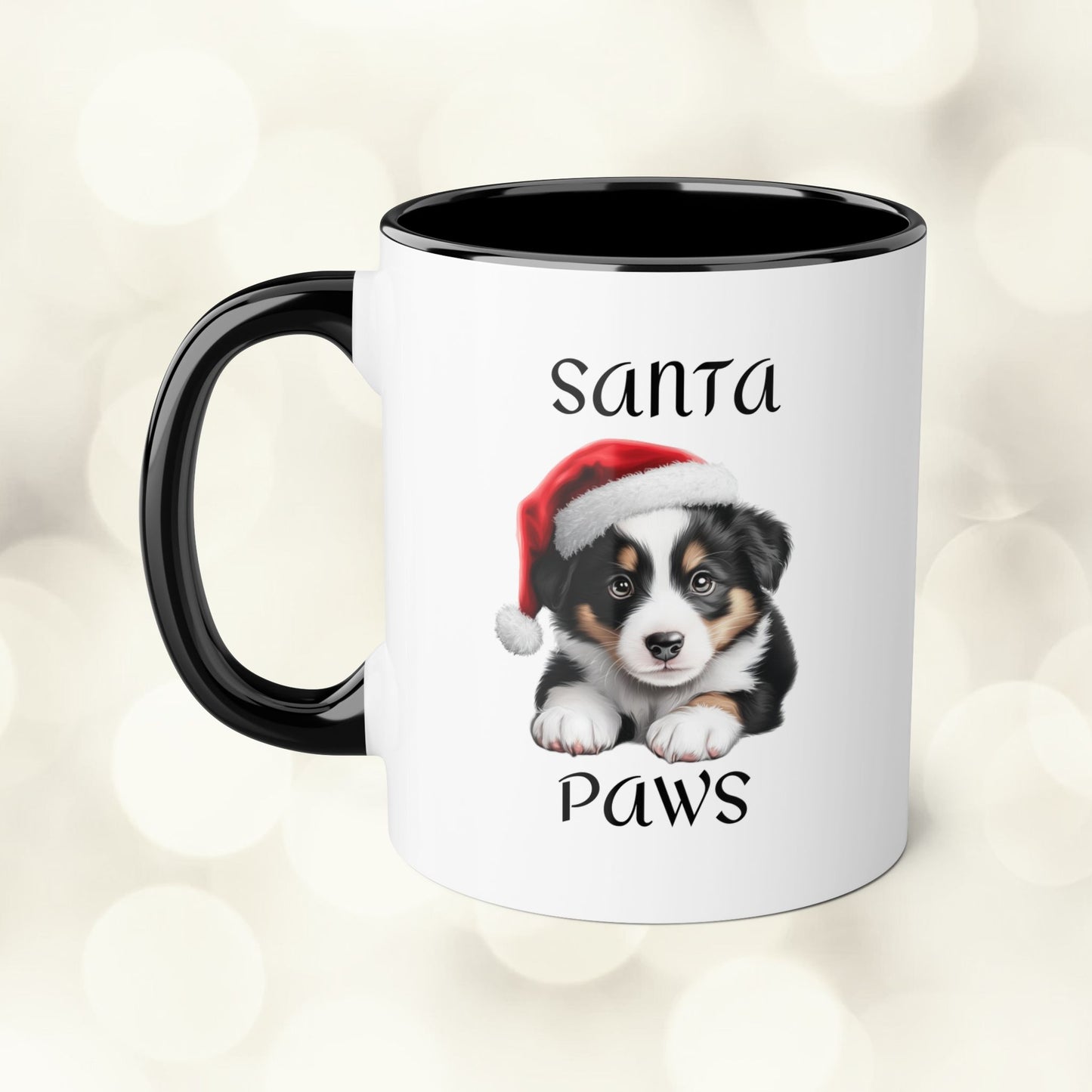 Christmas Santa Paws Mugs - Collie