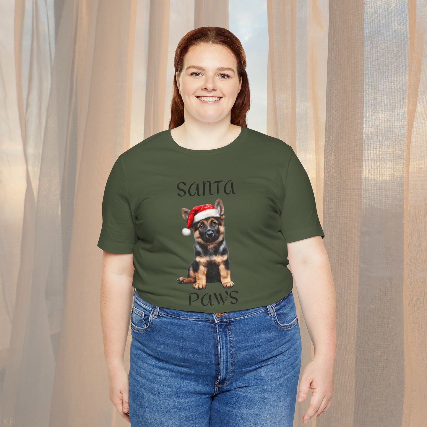 Santa Paws - German Shepherd - Christmas T-shirt