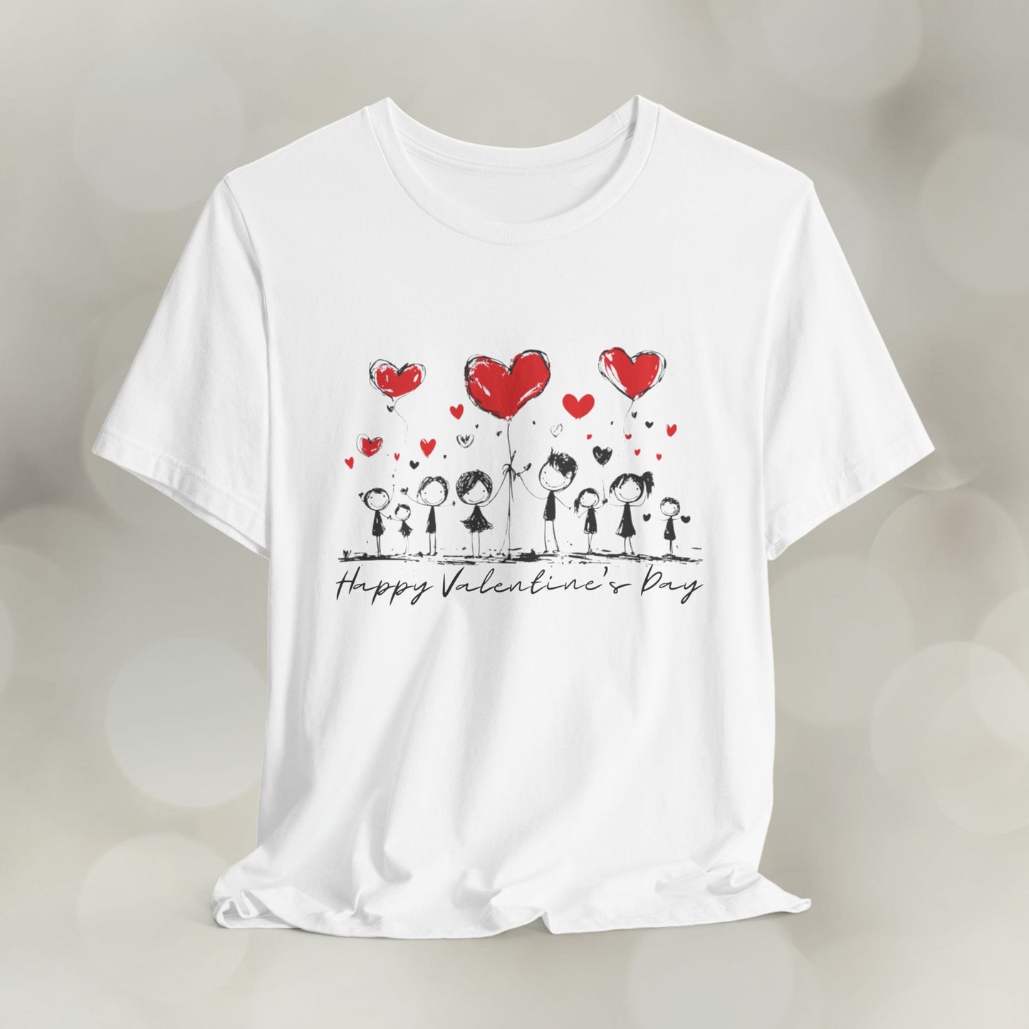 Happy Valentine's Day Sketch Design T-Shirt