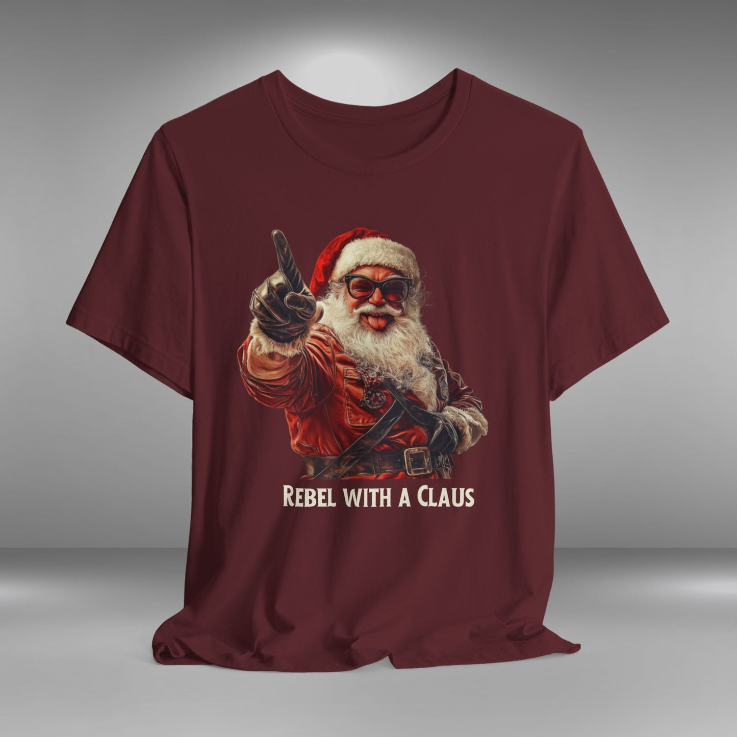 Rebel with a Claus - Christmas T-shirt