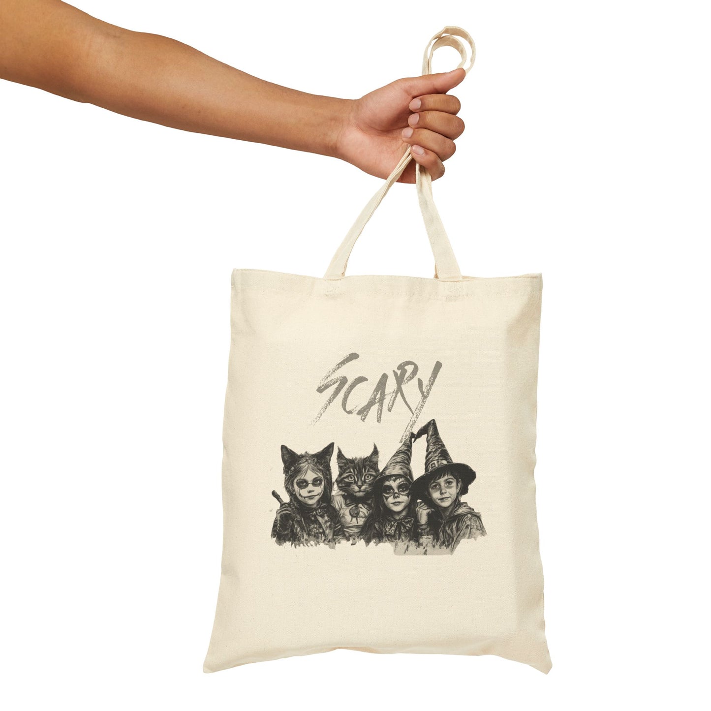 Cotton Canvas Tote Bag - Trick or Treaters Loot Bag! Hidden Surprise!