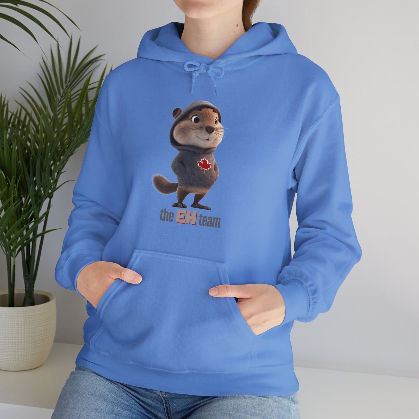 Hooded Sweatshirt - The 'Eh' Team Funny Canadian Beaver Design