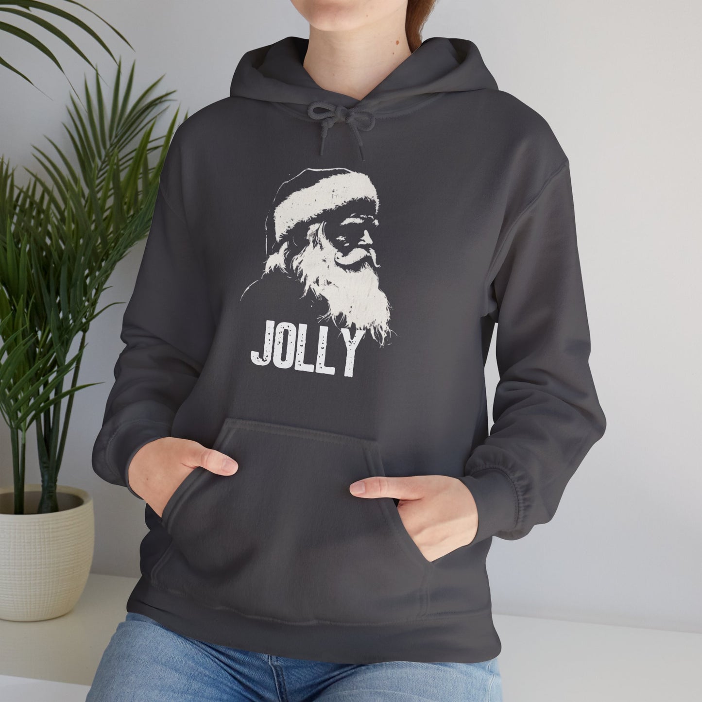 Vintage Silhouette Jolly Santa - Christmas Hoodie