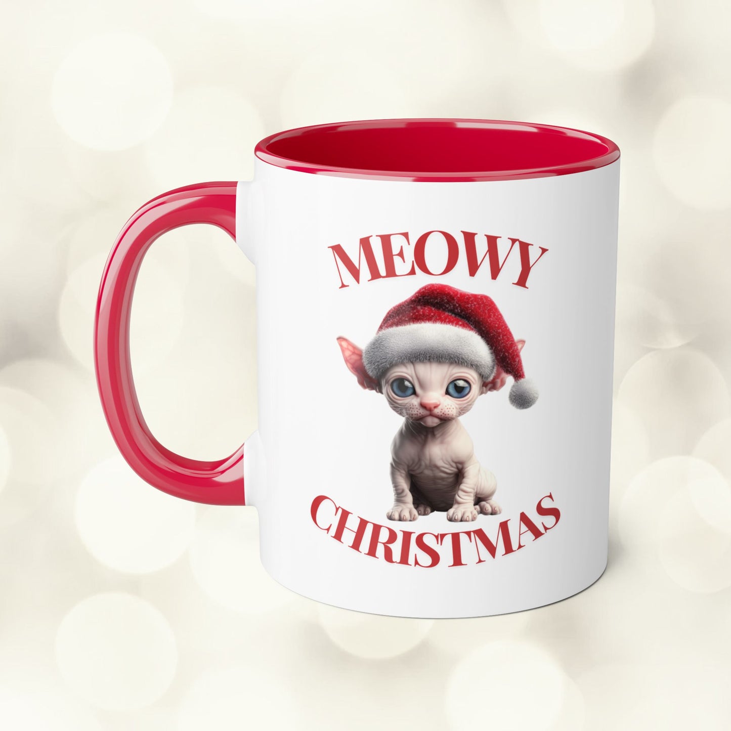 Christmas Cat Mugs - Meowy Christmas Sphynx