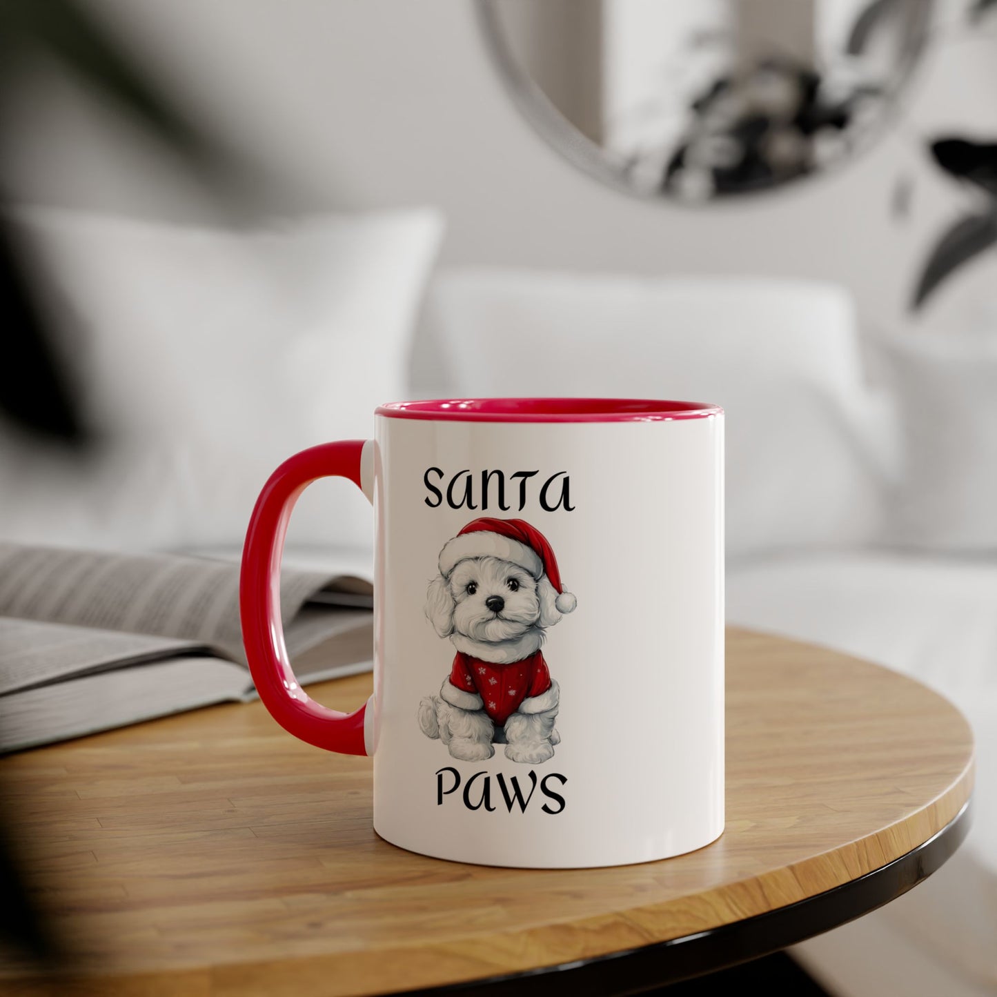 Christmas Santa Paws Mugs - Poodle