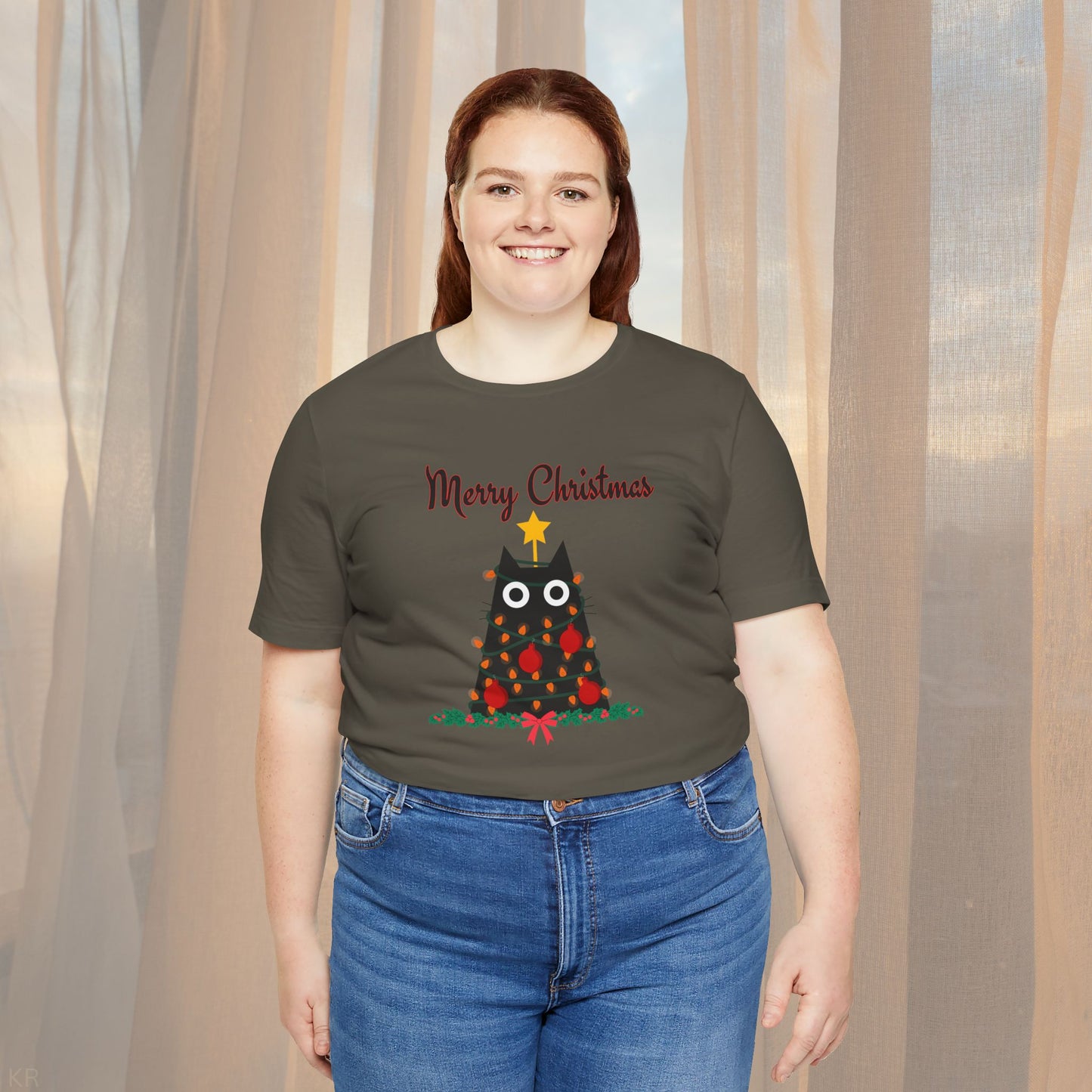 Christmas Tree Kitty - Christmas T-shirt