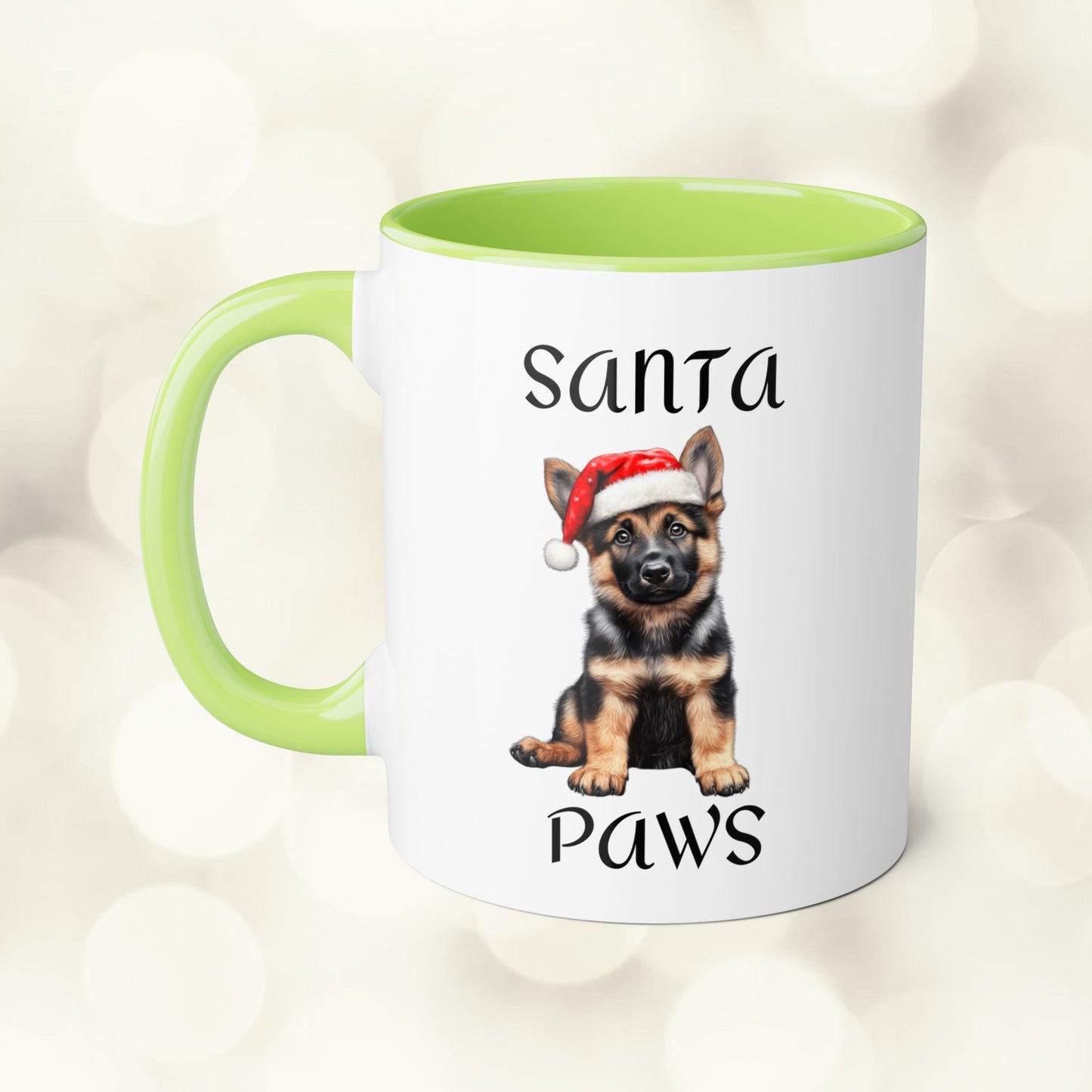 Christmas Santa Paws Mugs - German Shepherd