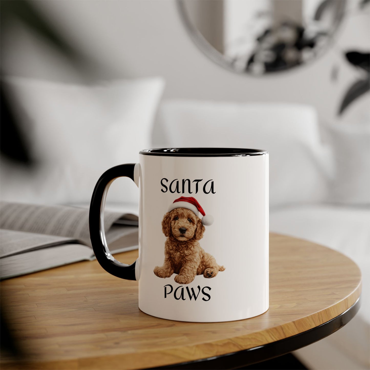 Christmas Santa Paws Mugs - Golden Doodle