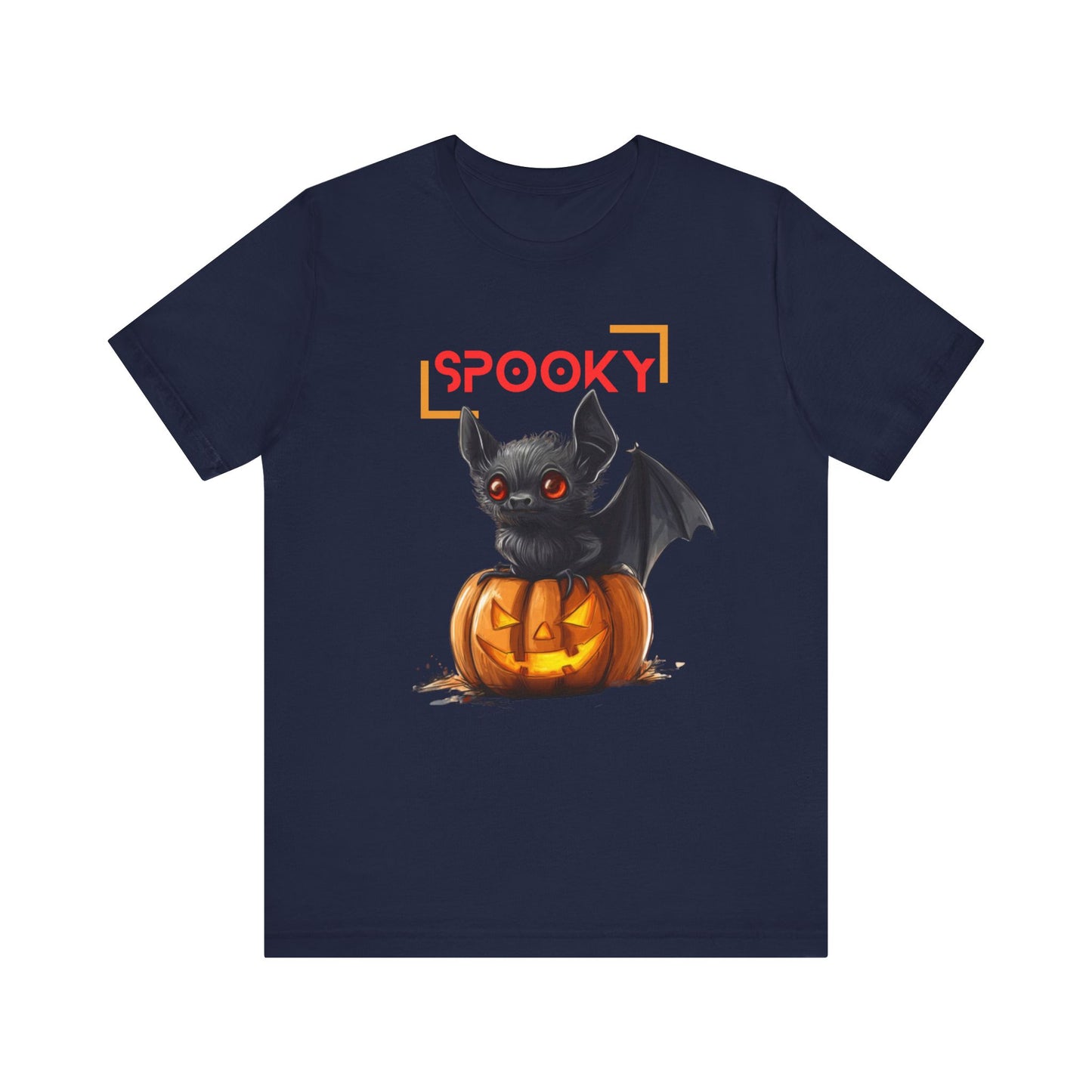 Look Fangtastic in this Spooky Bat and Pumpkin Halloween T-shirt!