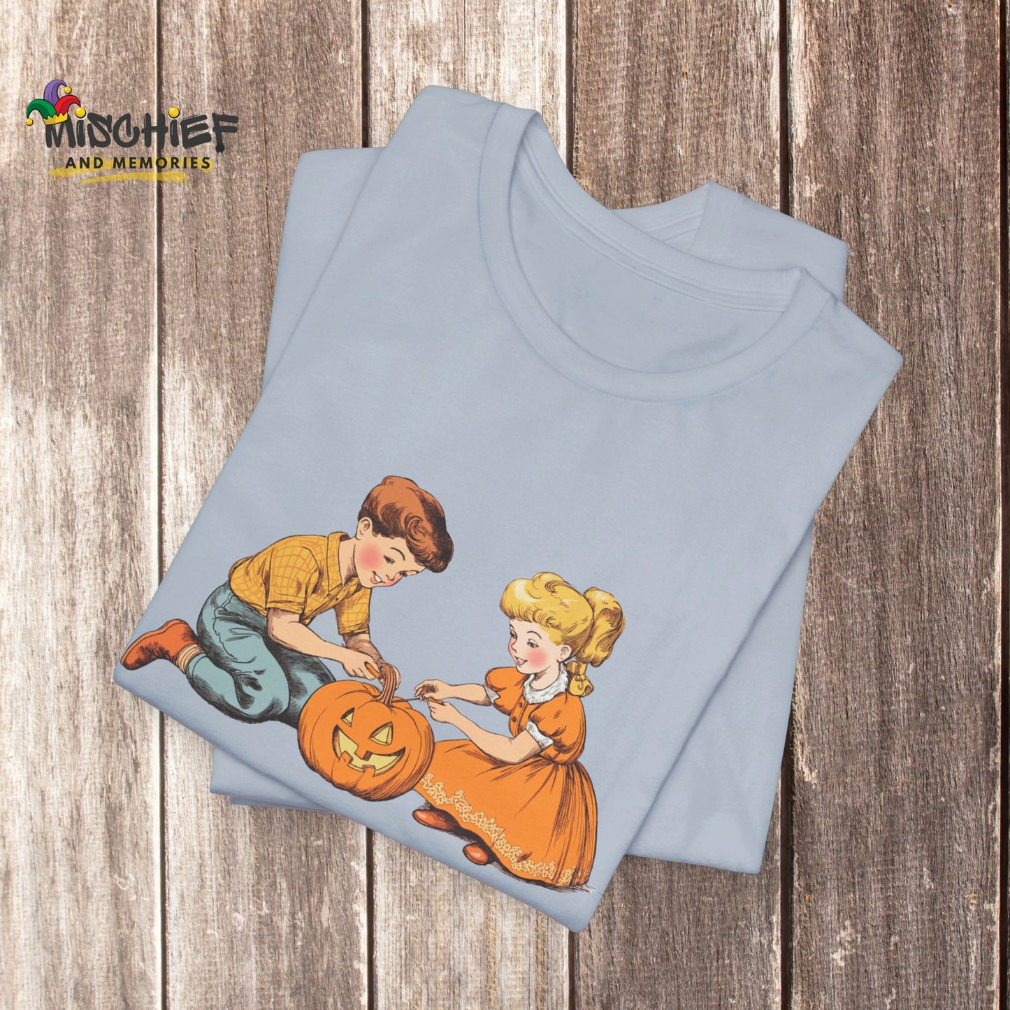 Vintage Storybook Pumpkin Carving Halloween T-Shirt