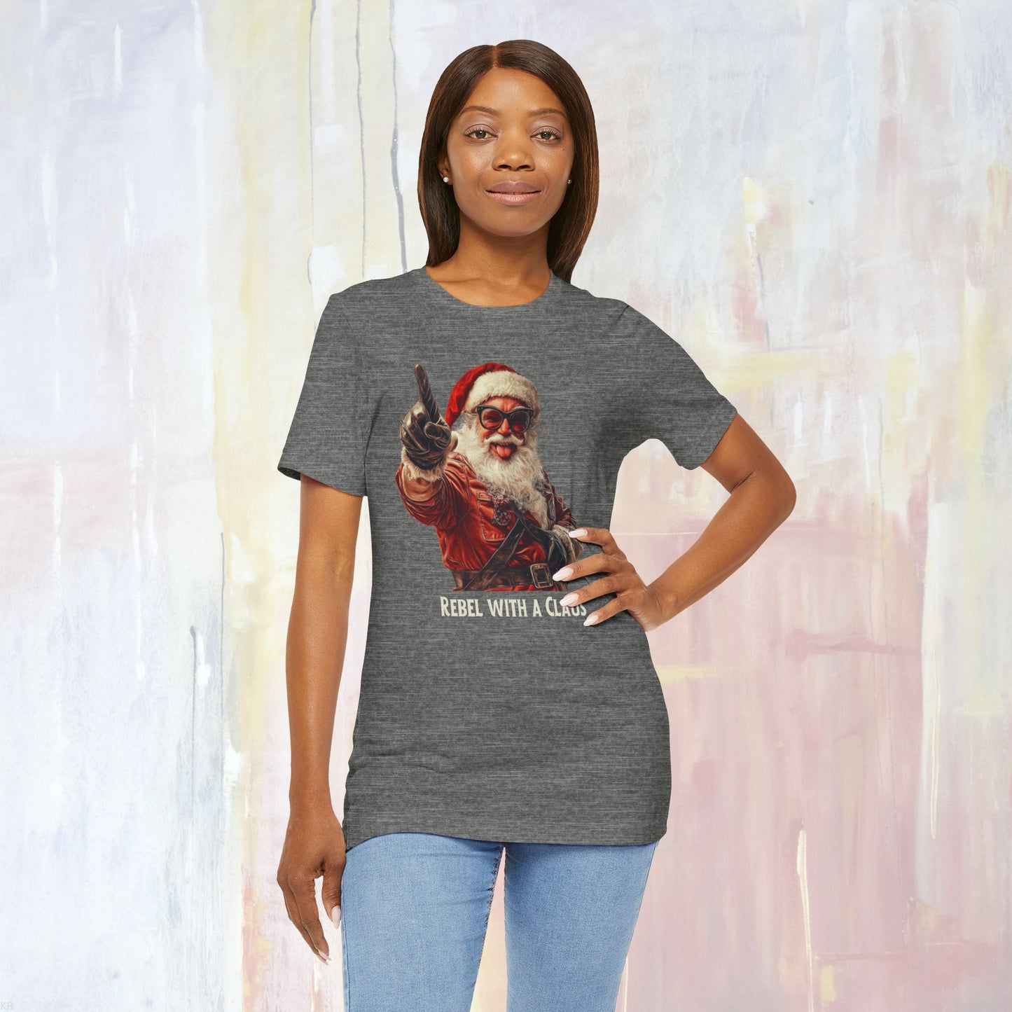 Rebel with a Claus - Christmas T-shirt