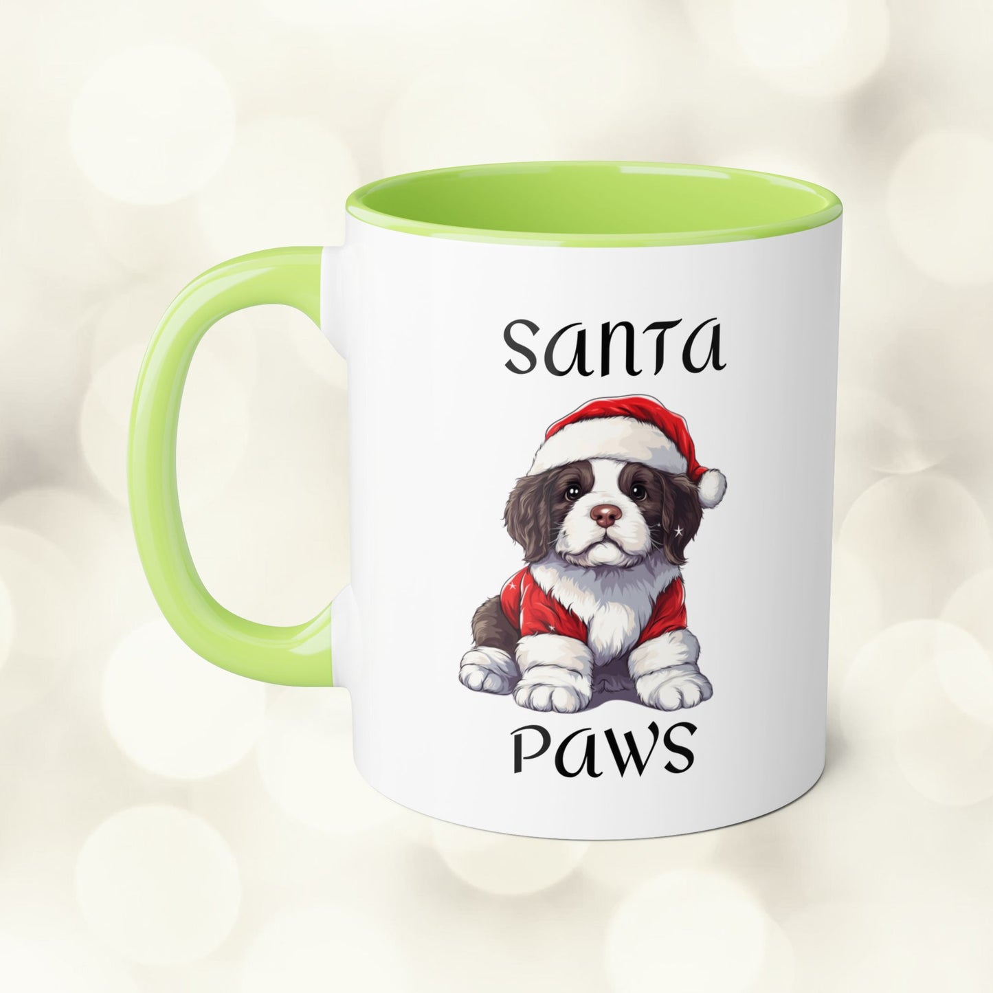 Christmas Santa Paws Mugs - St. Bernard