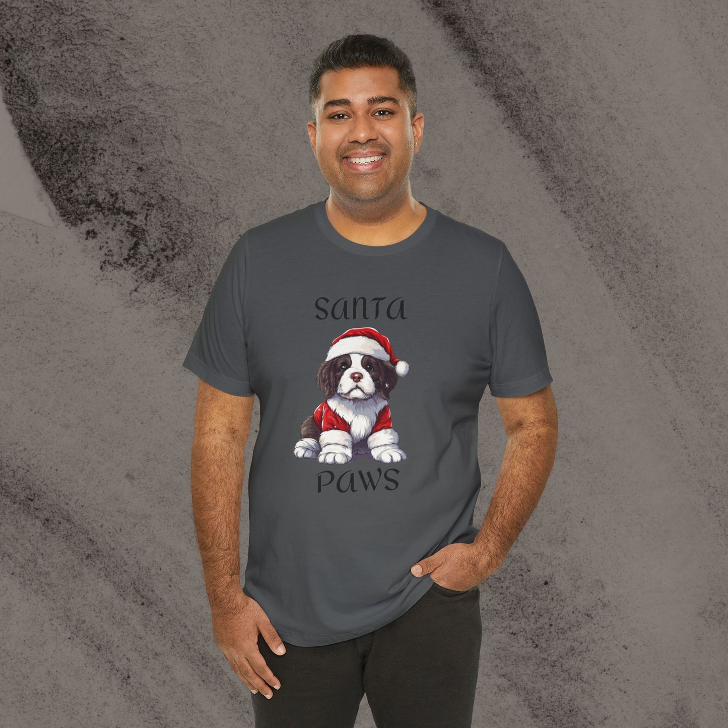 Santa Paws - St. Bernard - Christmas T-shirt