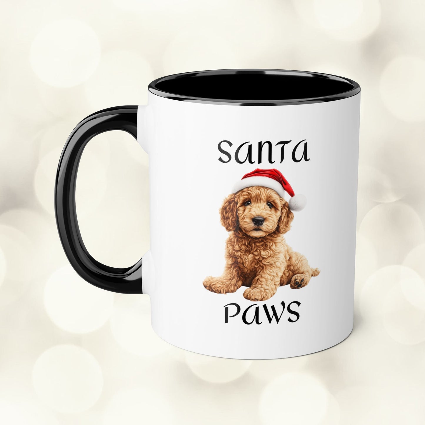 Christmas Santa Paws Mugs - Golden Doodle