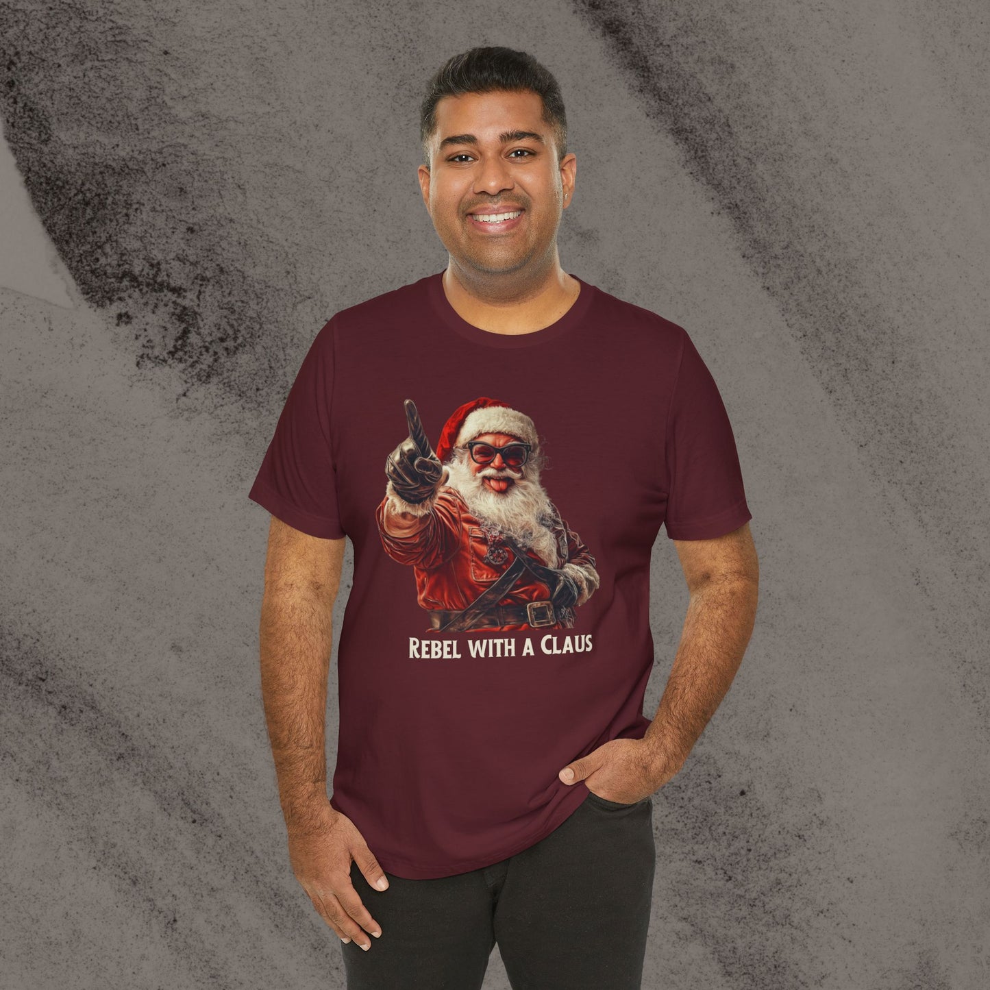 Rebel with a Claus - Christmas T-shirt