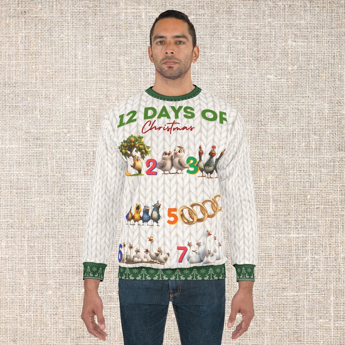 12 Days of Christmas - All Over Print - Ugly Christmas Sweater