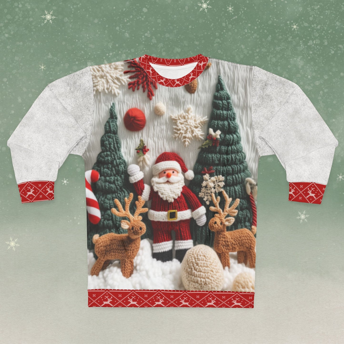 Knit Santa - All Over Print - Ugly Christmas Sweater