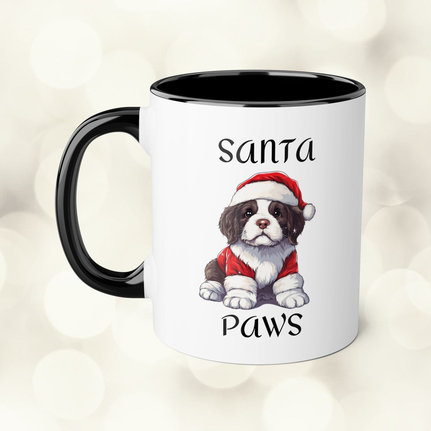 Christmas Santa Paws Mugs - St. Bernard