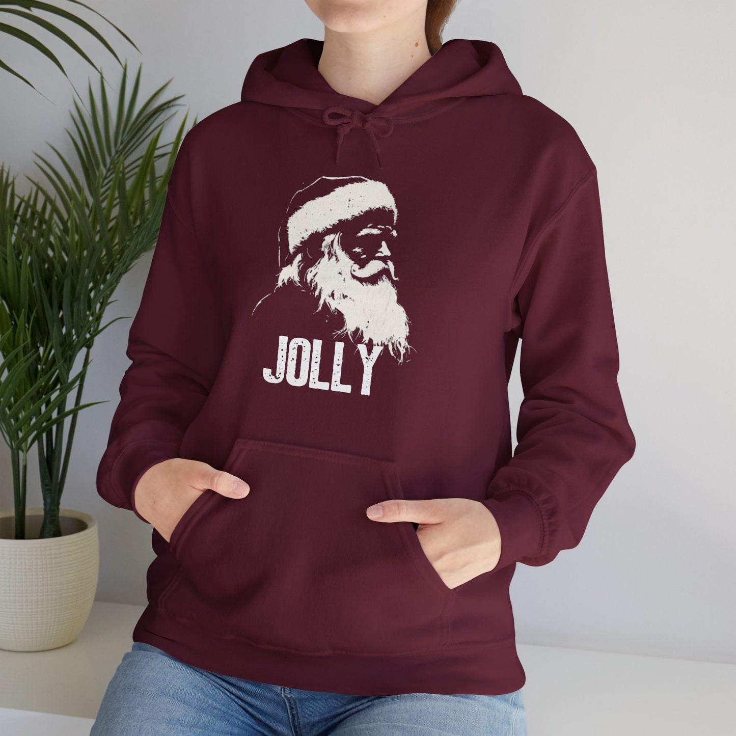 Vintage Silhouette Jolly Santa - Christmas Hoodie