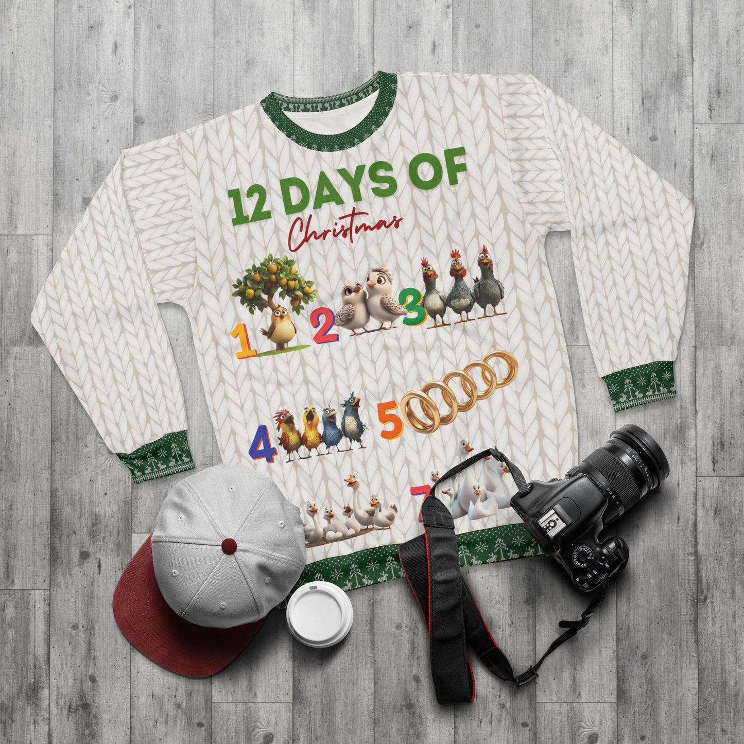 12 Days of Christmas - All Over Print - Ugly Christmas Sweater