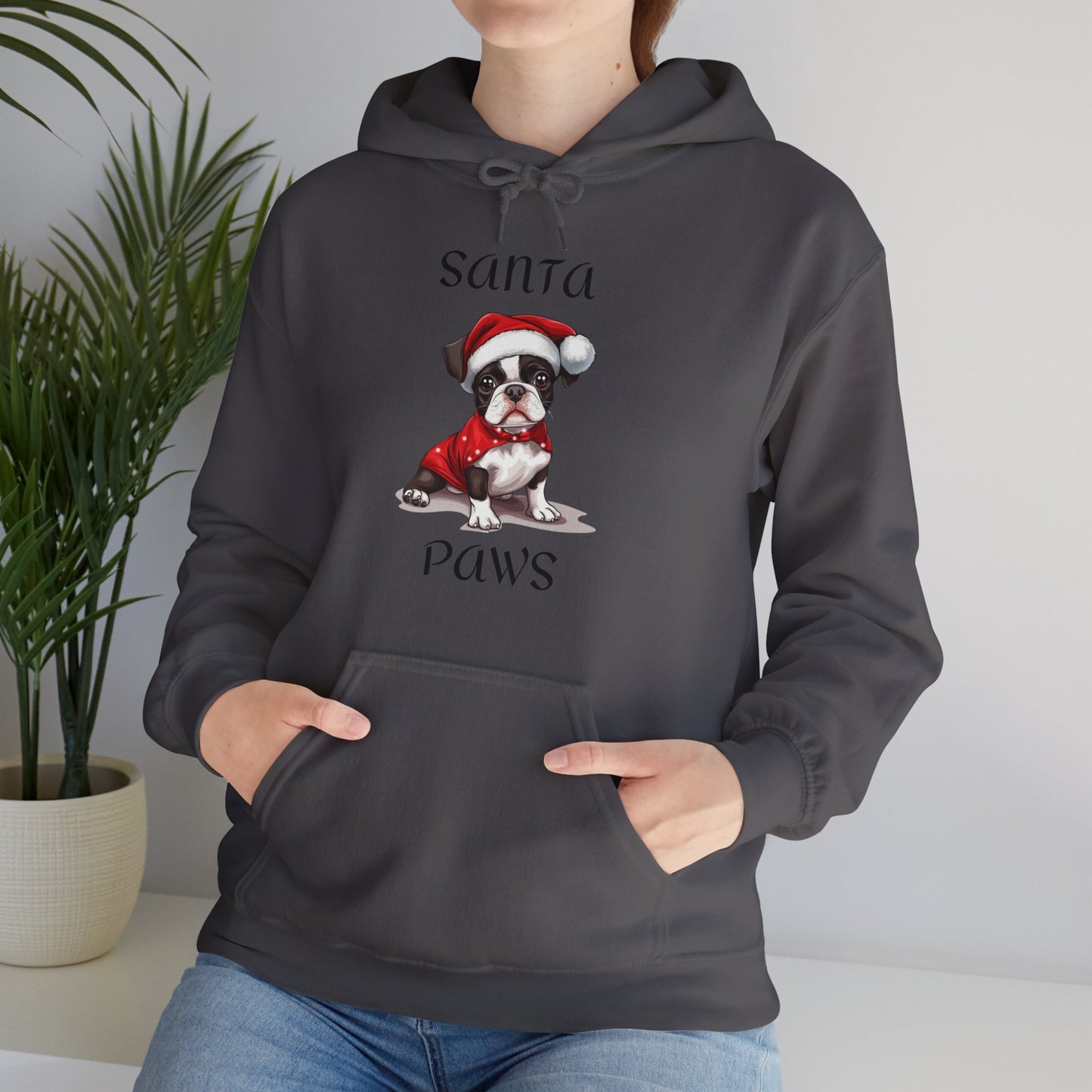 Santa Paws - Boston Terrier - Christmas Hoodie