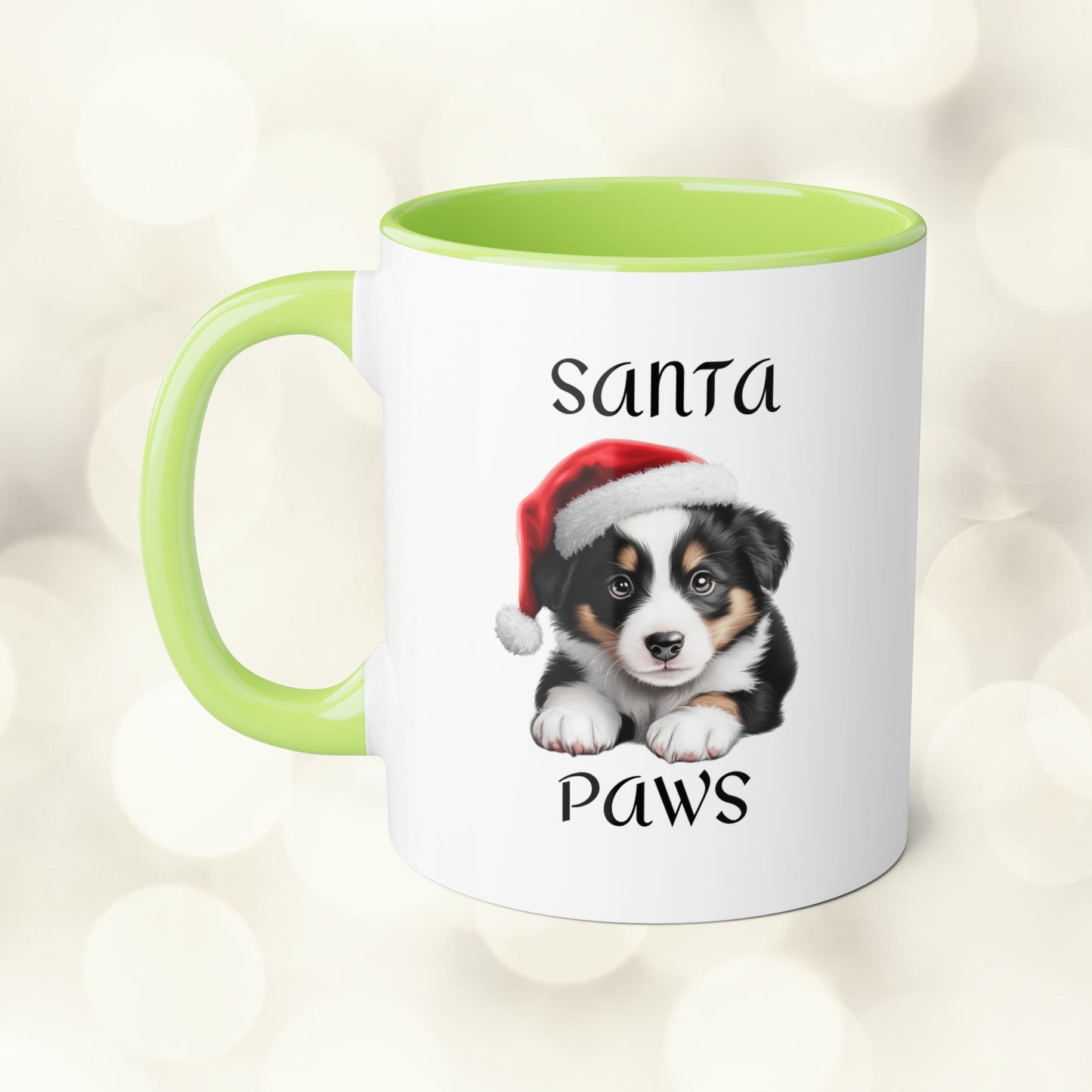 Christmas Santa Paws Mugs - Collie