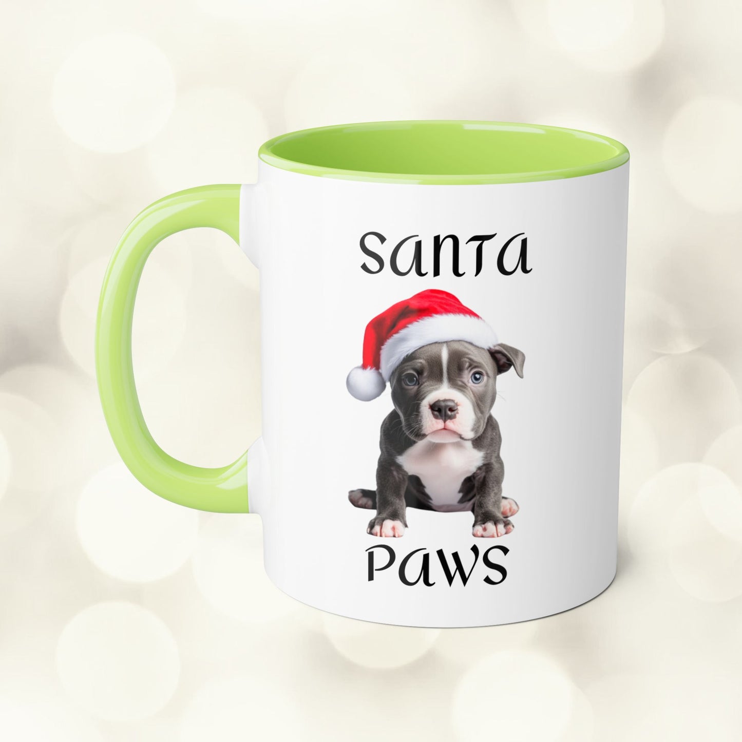 Christmas Santa Paws Mugs - Pit Bull