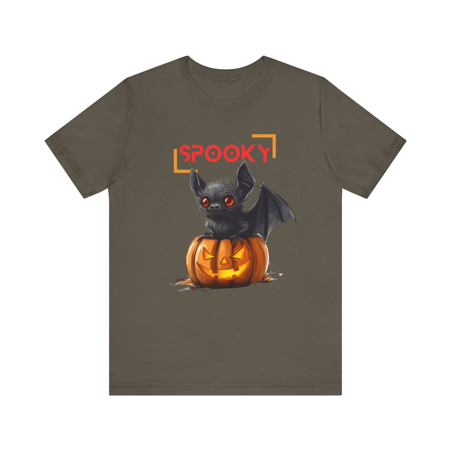 Look Fangtastic in this Spooky Bat and Pumpkin Halloween T-shirt!