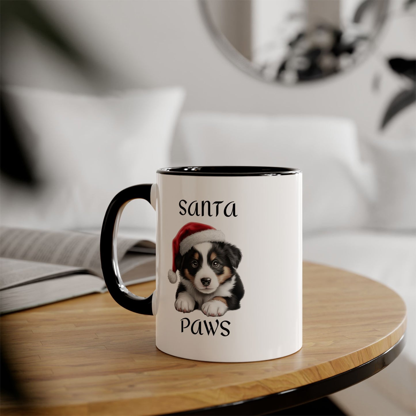 Christmas Santa Paws Mugs - Collie