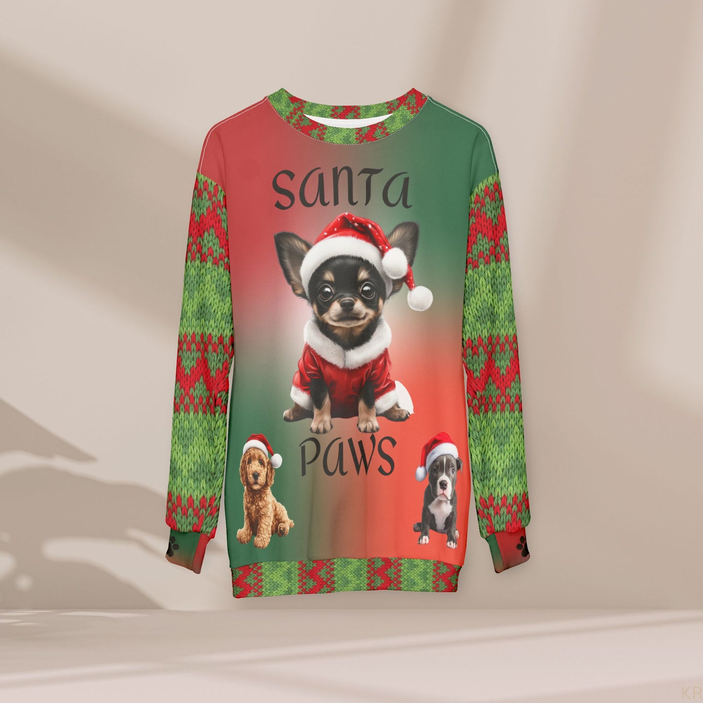 Santa Paws - All Over Print - Ugly Christmas Sweater