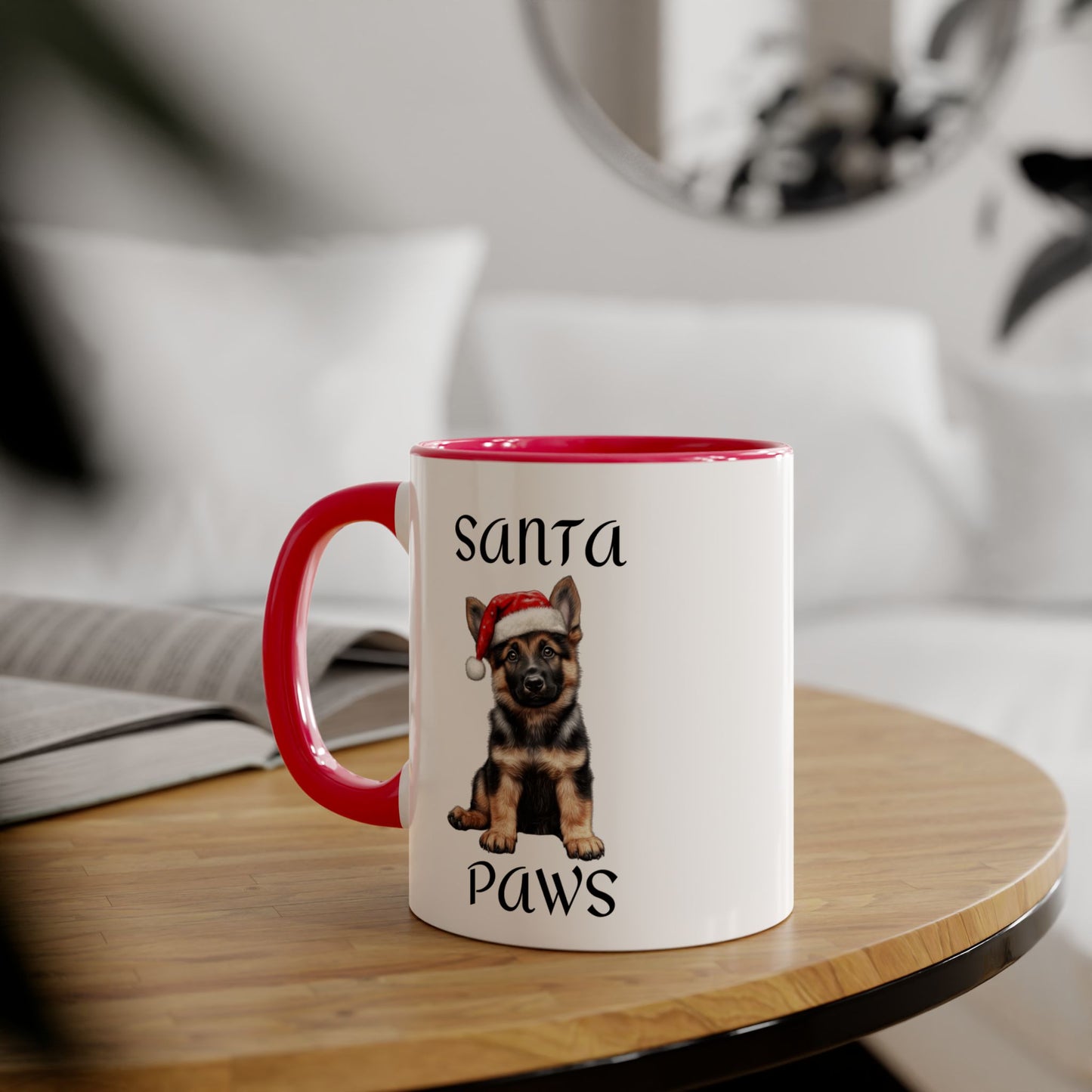 Christmas Santa Paws Mugs - German Shepherd