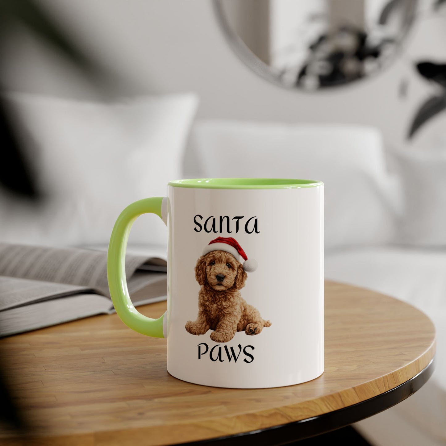 Christmas Santa Paws Mugs - Golden Doodle