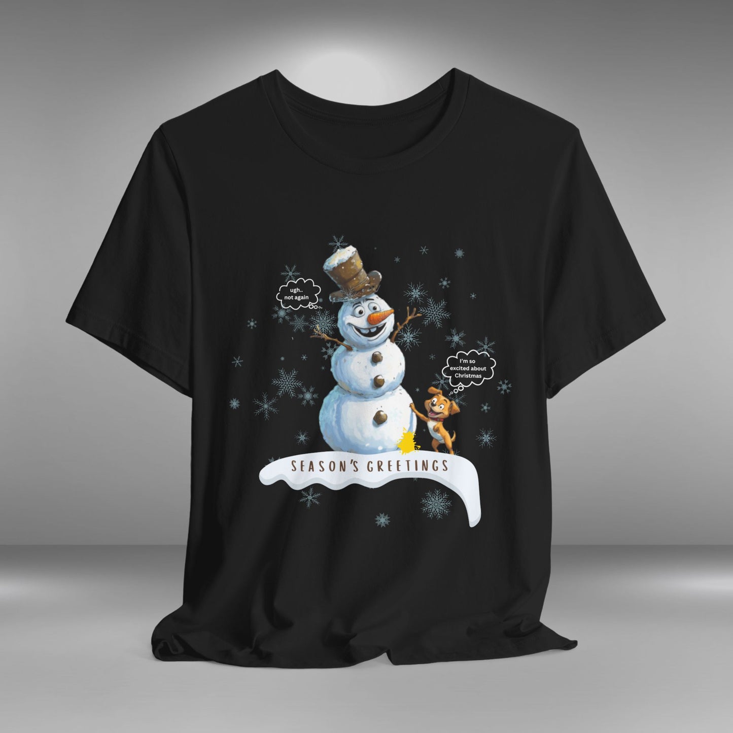 Snowman + Puppy - Christmas T-shirt