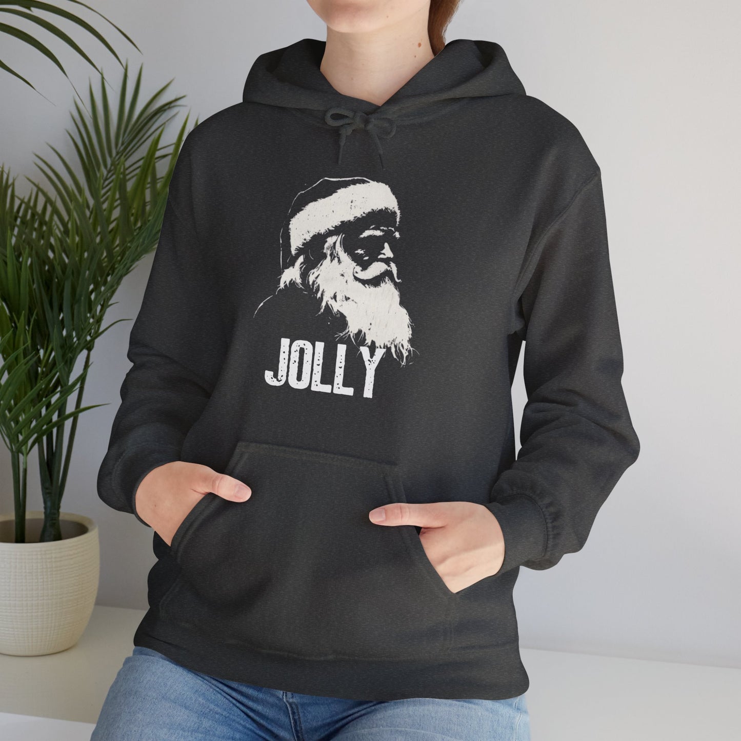 Vintage Silhouette Jolly Santa - Christmas Hoodie