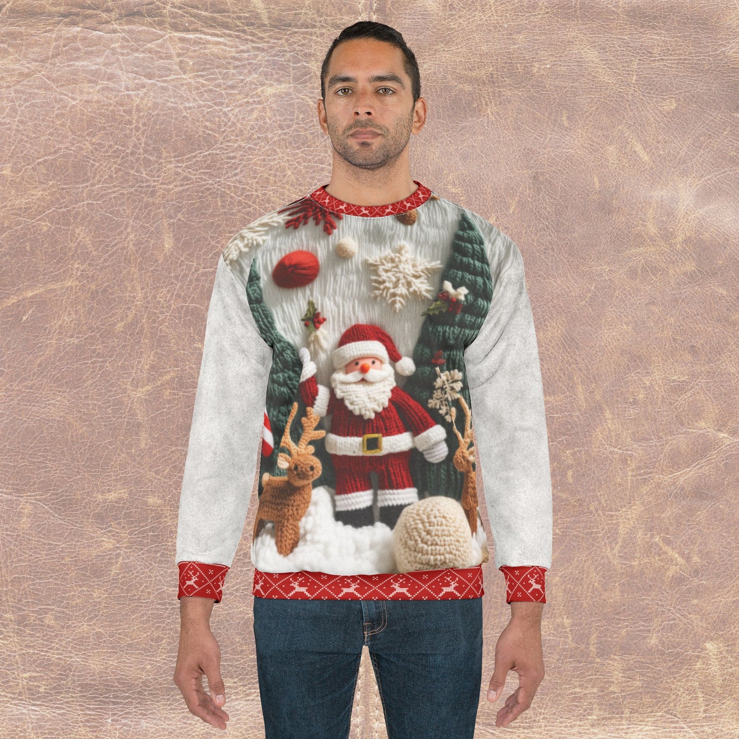 Knit Santa - All Over Print - Ugly Christmas Sweater