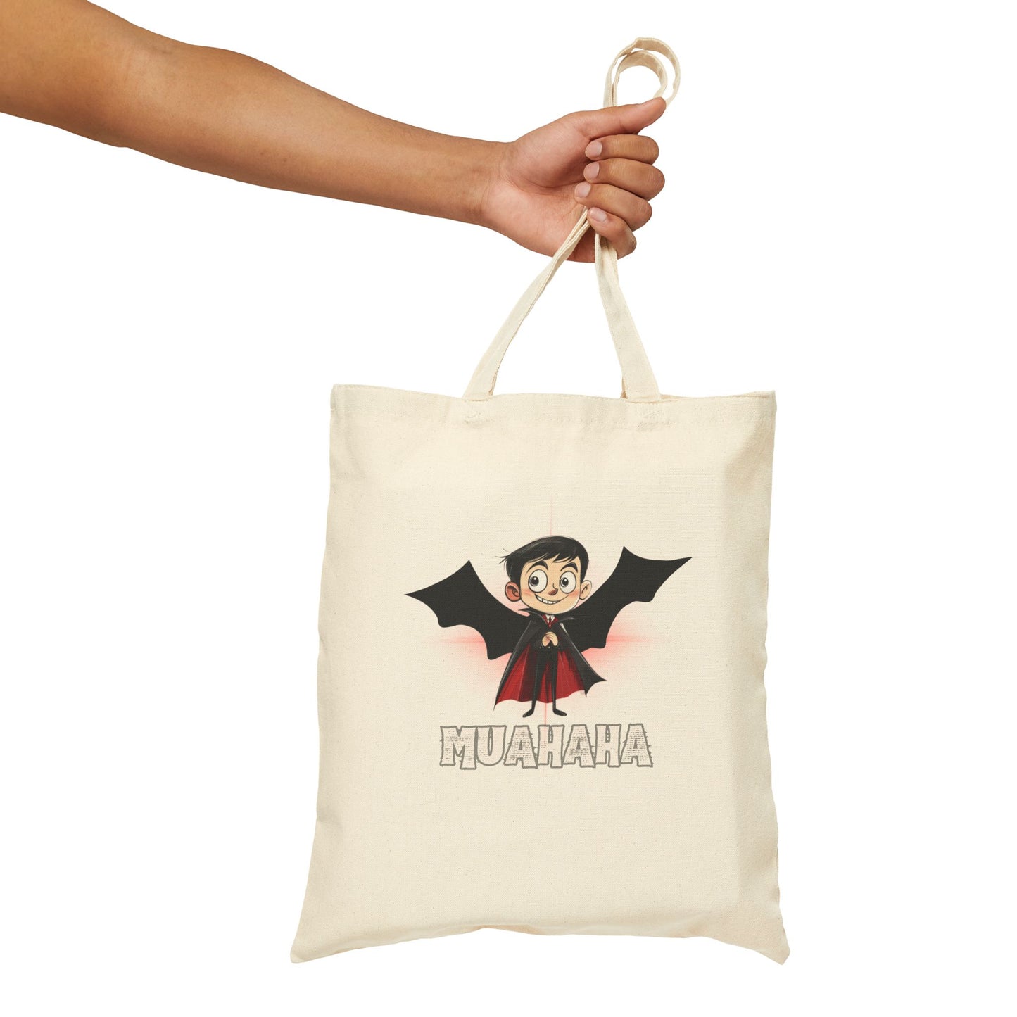 Cotton Canvas Tote Bag - Trick or Treat Loot Bag! Muahaha