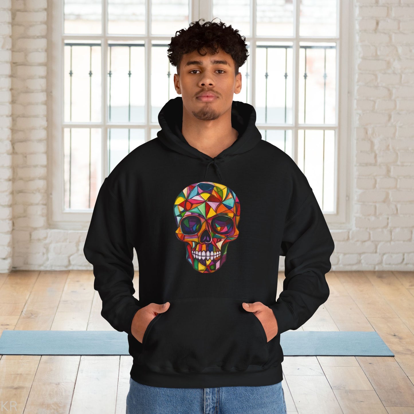 Cubism Art Sugar Skull Hoodie