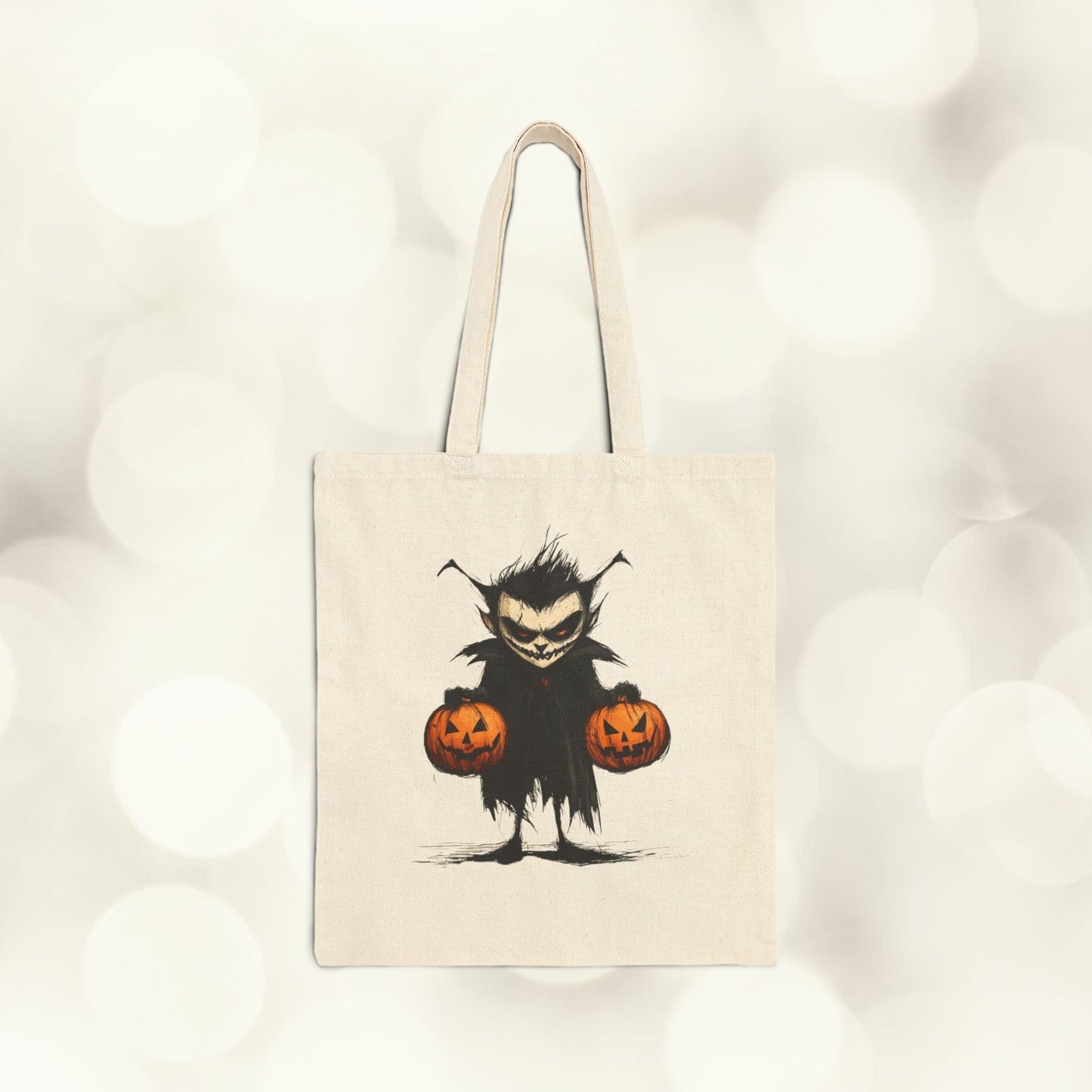 Cotton Canvas Tote Bag - Spooky Trick or Treat Bag!