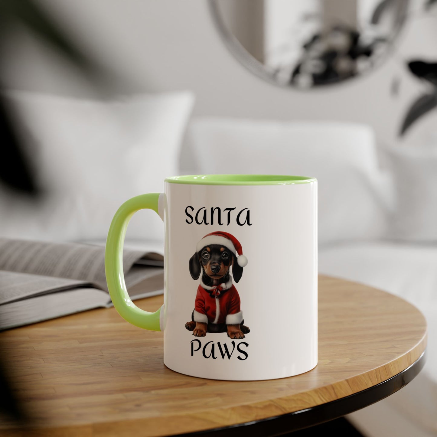 Christmas Santa Paws Mugs - Dachshund