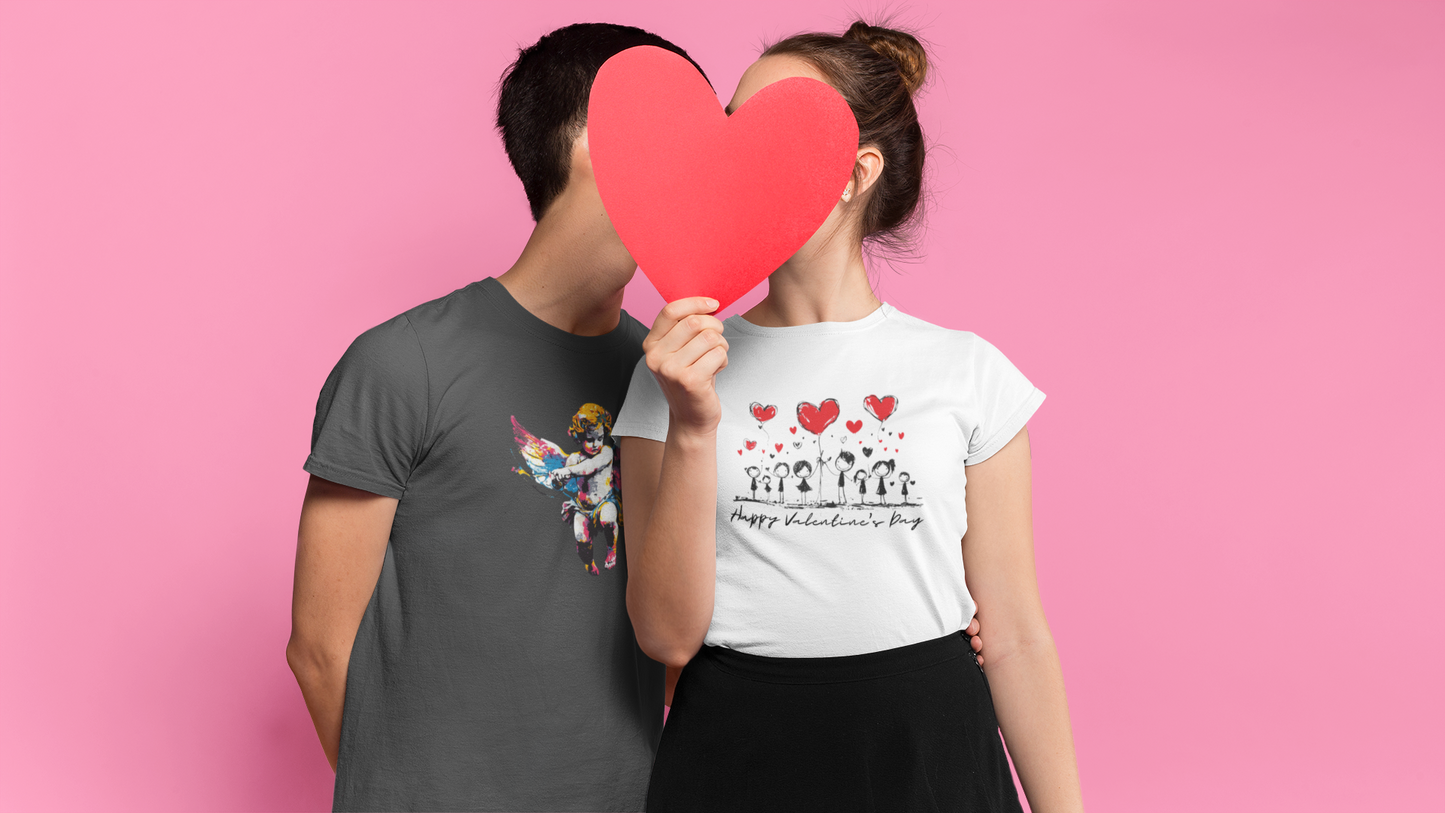 Happy Valentine's Day Sketch Design T-Shirt