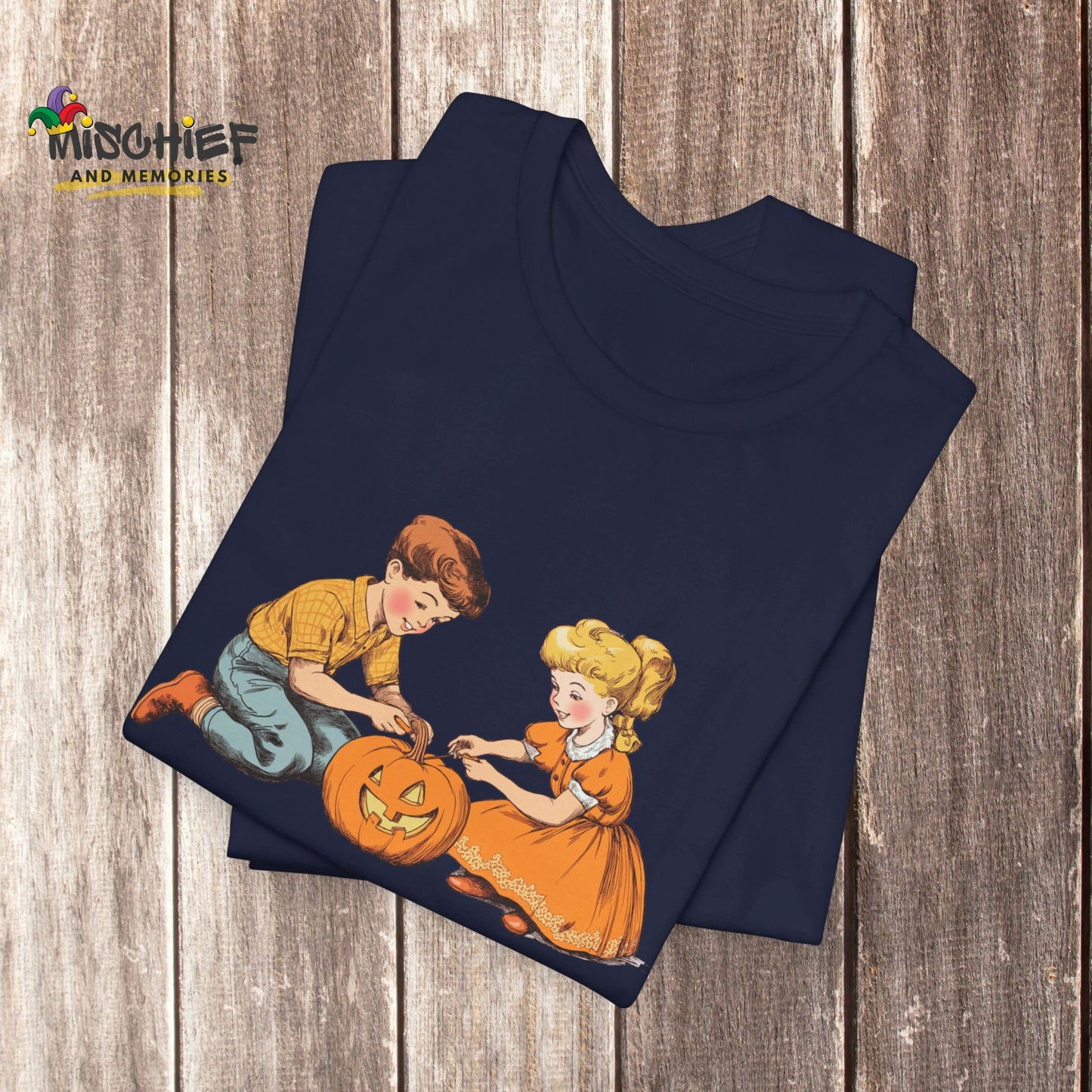 Vintage Storybook Pumpkin Carving Halloween T-Shirt