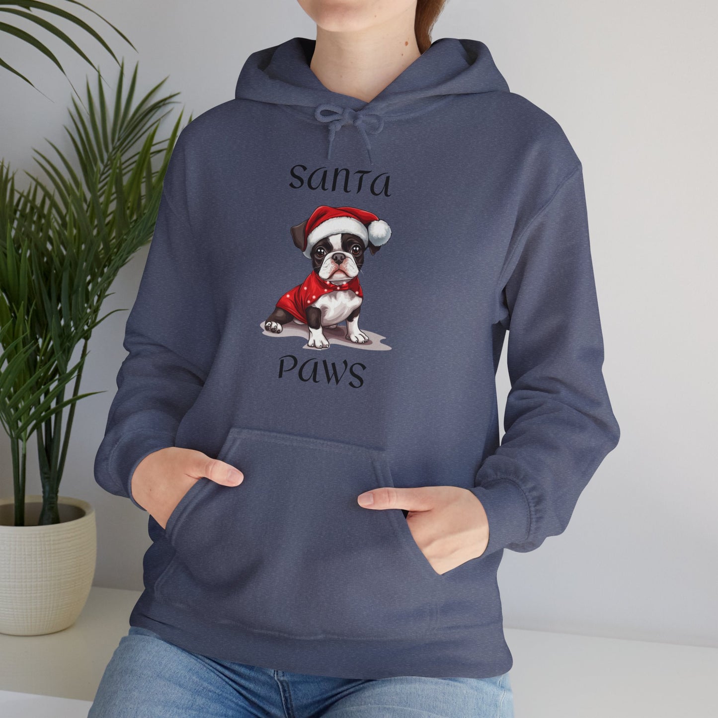 Santa Paws - Boston Terrier - Christmas Hoodie