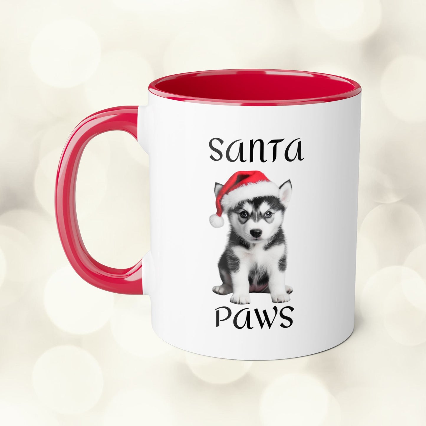 Christmas Santa Paws Mugs - Husky