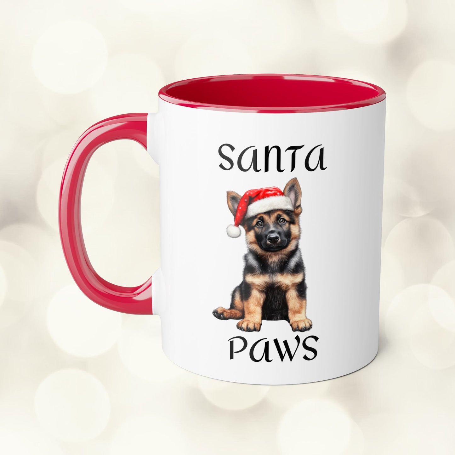 Christmas Santa Paws Mugs - German Shepherd