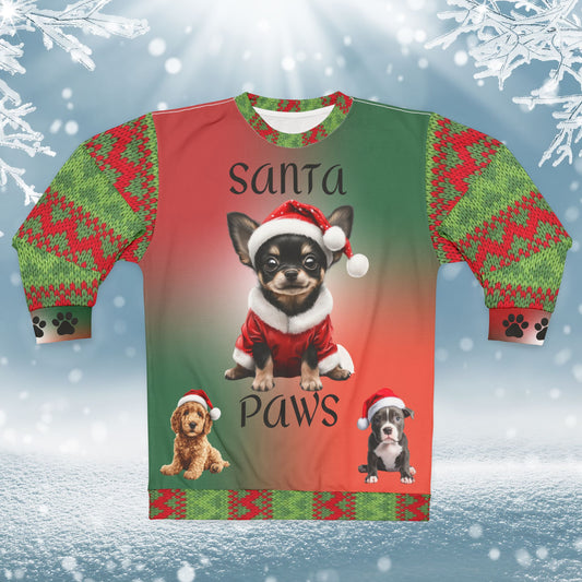 Santa Paws - All Over Print - Ugly Christmas Sweater