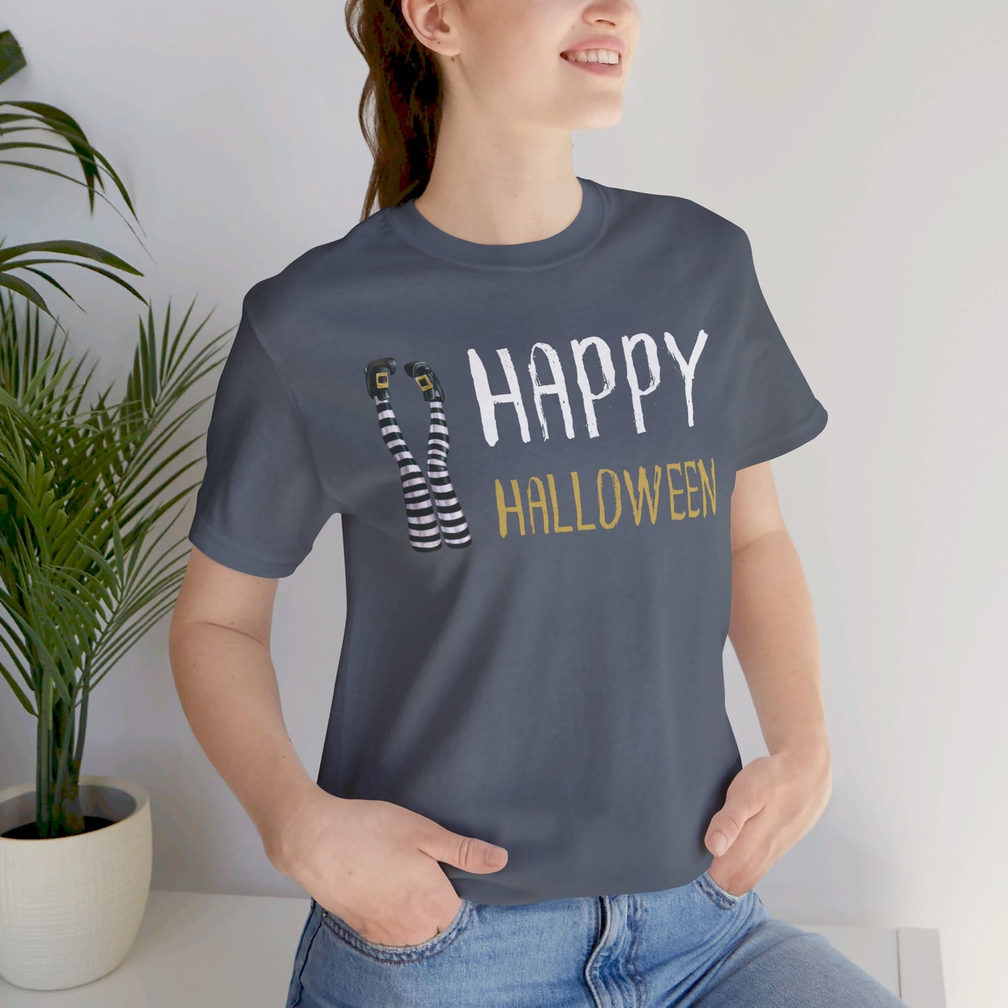 Halloween T-shirt - Spooky Witch Socks Design